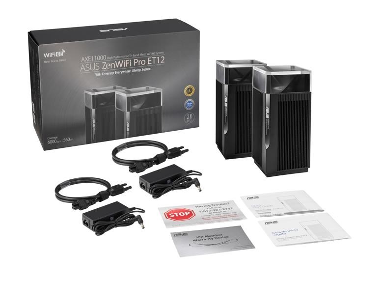 ASUS 90IG05Z0-MO3A20 – ASUS ZenWiFi Pro ET12 Tri-band (2.4 GHz / 5 GHz / 6 GHz) Wi-Fi 6E (802.11ax) Negru 3 Intern ASUS ZenWiFi Pro ET12 Tri-band (2.4 GHz / 5 GHz / 6 GHz) Wi-Fi 6E (802.11ax) Negru 3 Intern – ASUS 90IG05Z0-MO3A20