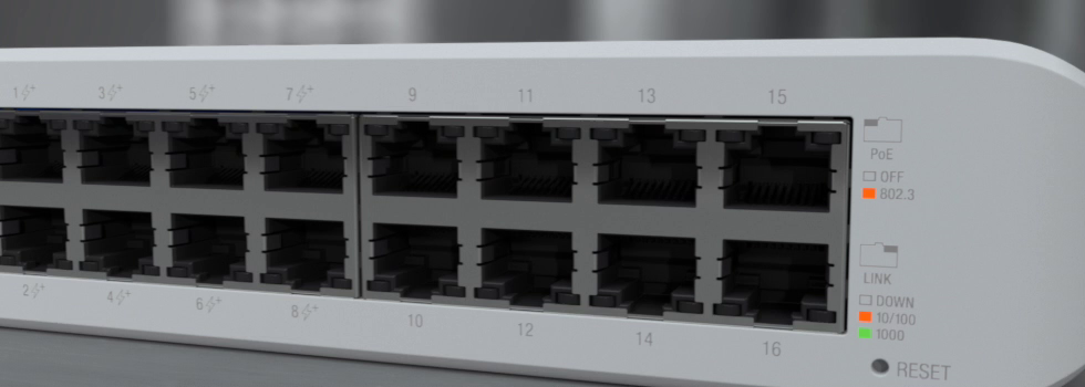Ubiquiti USW-LITE-16-POE Networks UniFi Switch Lite 16 PoE L2 Gigabit Ethernet (10/100/1000) Power over Ethernet (PoE) Suport Alb