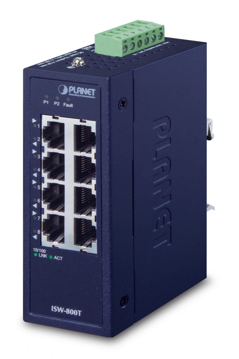 PLANET ISW-800T Switch Industrial Unmanaged 8xFast Ethernet 10/100 Mbps – PLANET ISW-800T