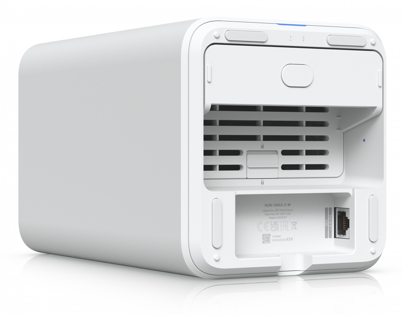 Ubiquiti Network Attached Storage UniFi Desktop 2.5 GbE PoE++, UNAS-2-W – Ubiquiti UNAS-2-W