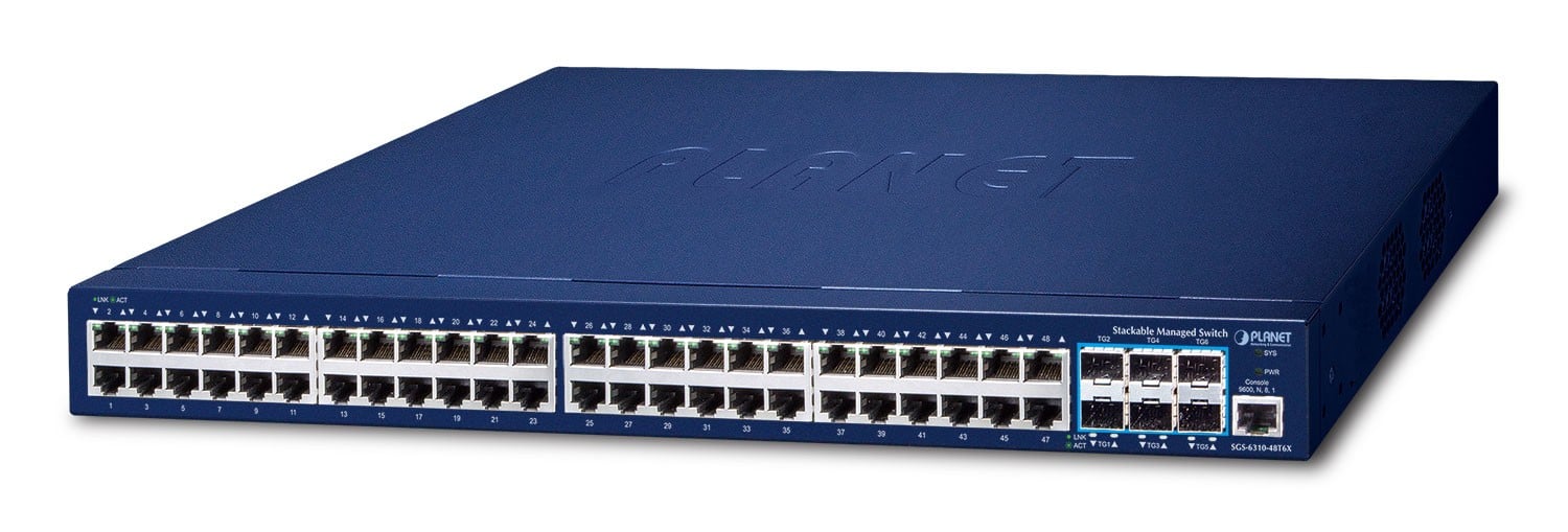 PLANET SGS-6310-48T6X switch-uri Gestionate L3 Gigabit Ethernet (10/100/1000) 1U Albastru