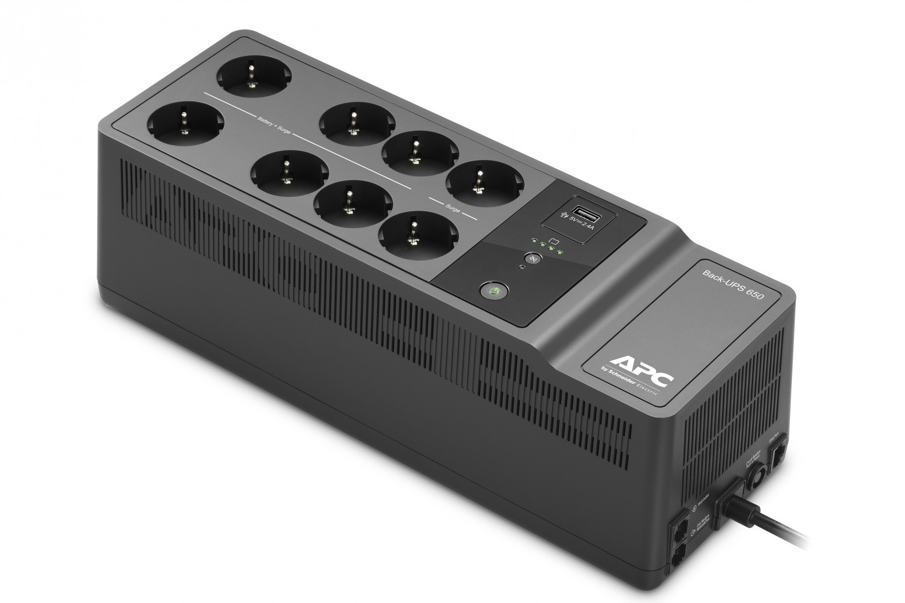 APC BE650G2-GR – APC Back-UPS 650VA – UPS Offline 650VA/400W, 8 prize AC, port USB, protecție la supratensiune și stabilizare AVR APC Back-UPS 650VA – UPS Offline 650VA/400W, 8 prize AC, port USB, protecție la supratensiune și stabilizare AVR – APC BE650G2-GR