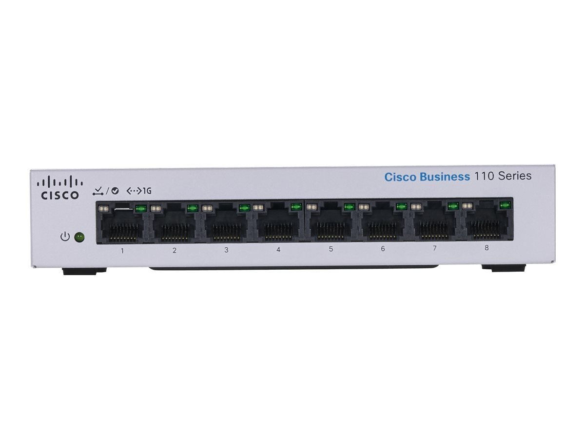 Cisco CBS110-8T-D-EU Unmanaged 8-port GE, Desktop, Ext PS – Cisco CBS110-8T-D-EU