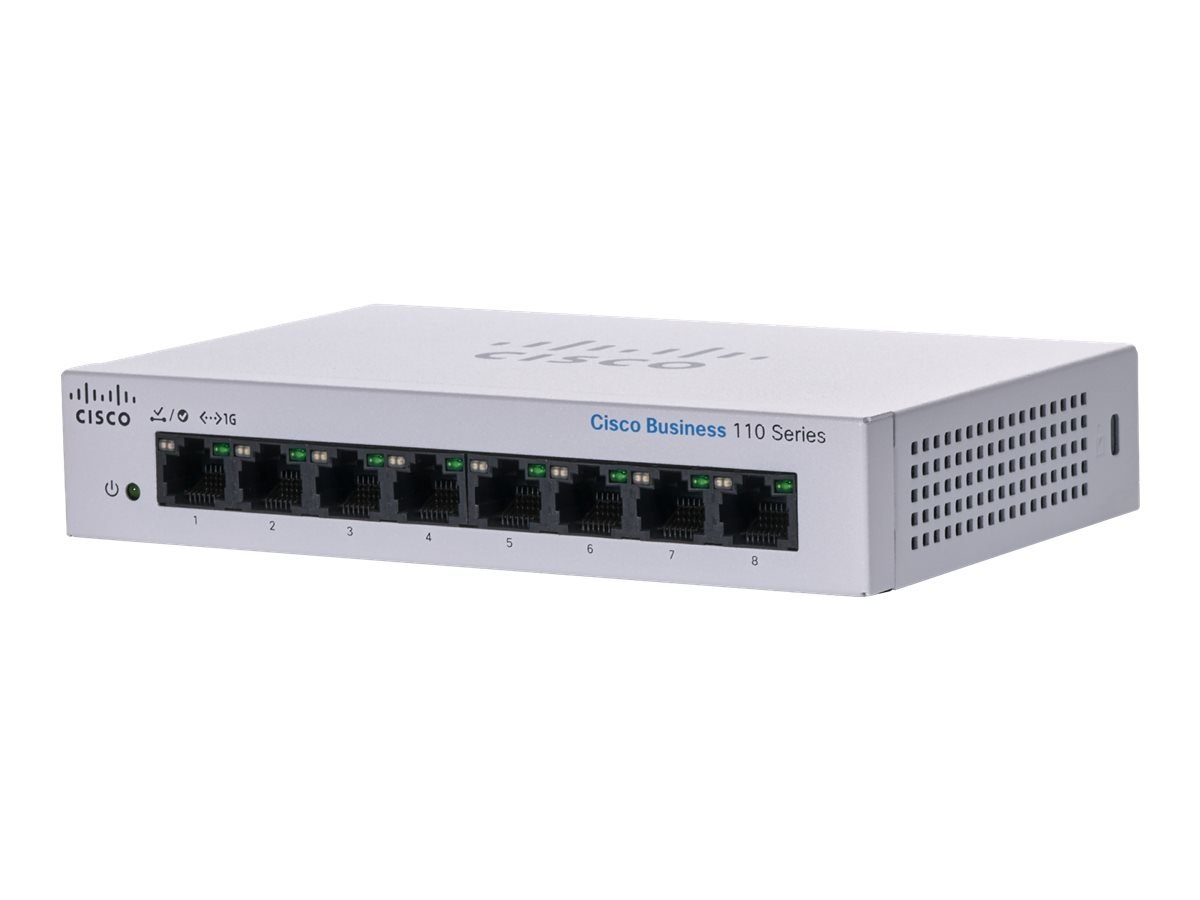 Cisco CBS110-8T-D-EU Unmanaged 8-port GE, Desktop, Ext PS – Cisco CBS110-8T-D-EU