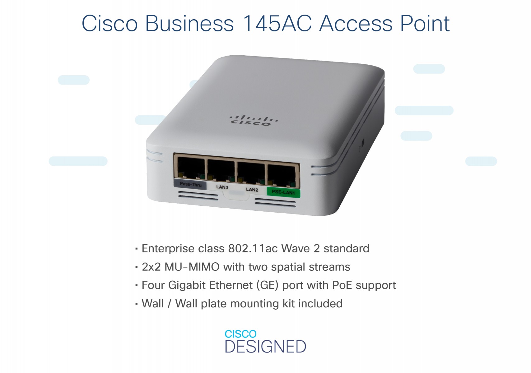 Cisco CBW145AC-E – Cisco CBW145AC-E puncte de acces WLAN Gri Power over Ethernet (PoE) Suport Cisco CBW145AC-E puncte de acces WLAN Gri Power over Ethernet (PoE) Suport – Cisco CBW145AC-E