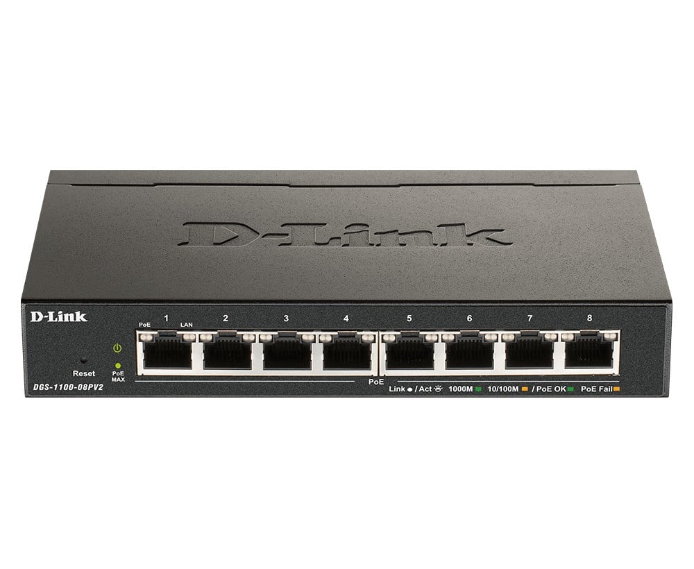 DGS-1100-08PV2/E | D-Link | D-Link DGS 1100-08PV2 - Switch - Smart - 8 x 10/100/1000 (PoE) - Desktop - PoE (64 W) D-Link DGS 1100-08PV2 - Switch - Smart - 8 x 10/100/1000 (PoE) - Desktop - PoE (64 W)