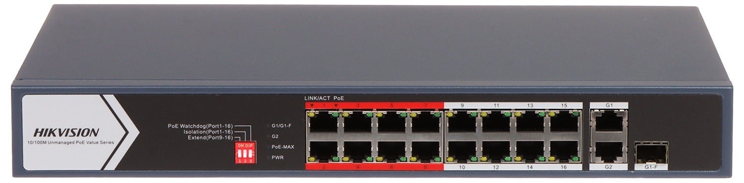 Switch 16 porturi PoE, 2 porturi uplink - HIKVISION DS-3E0318P-E/M(C) – HIKVISION DS-3E0318P-E/M(C)