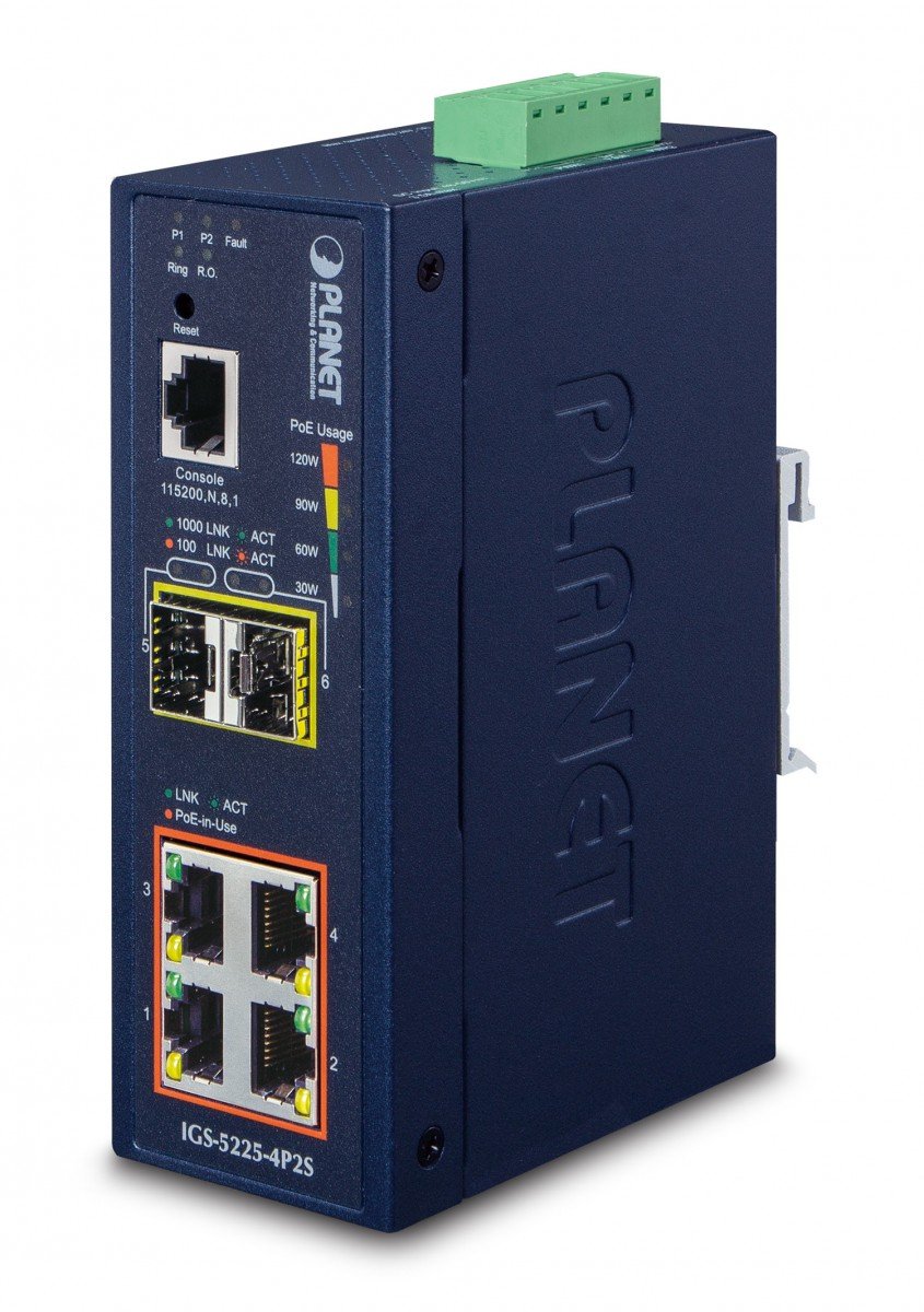 PLANET IGS-5225-4P2S switch-uri Gestionate L2+ Gigabit Ethernet (10/100/1000) Power over Ethernet (PoE) Suport Albastru