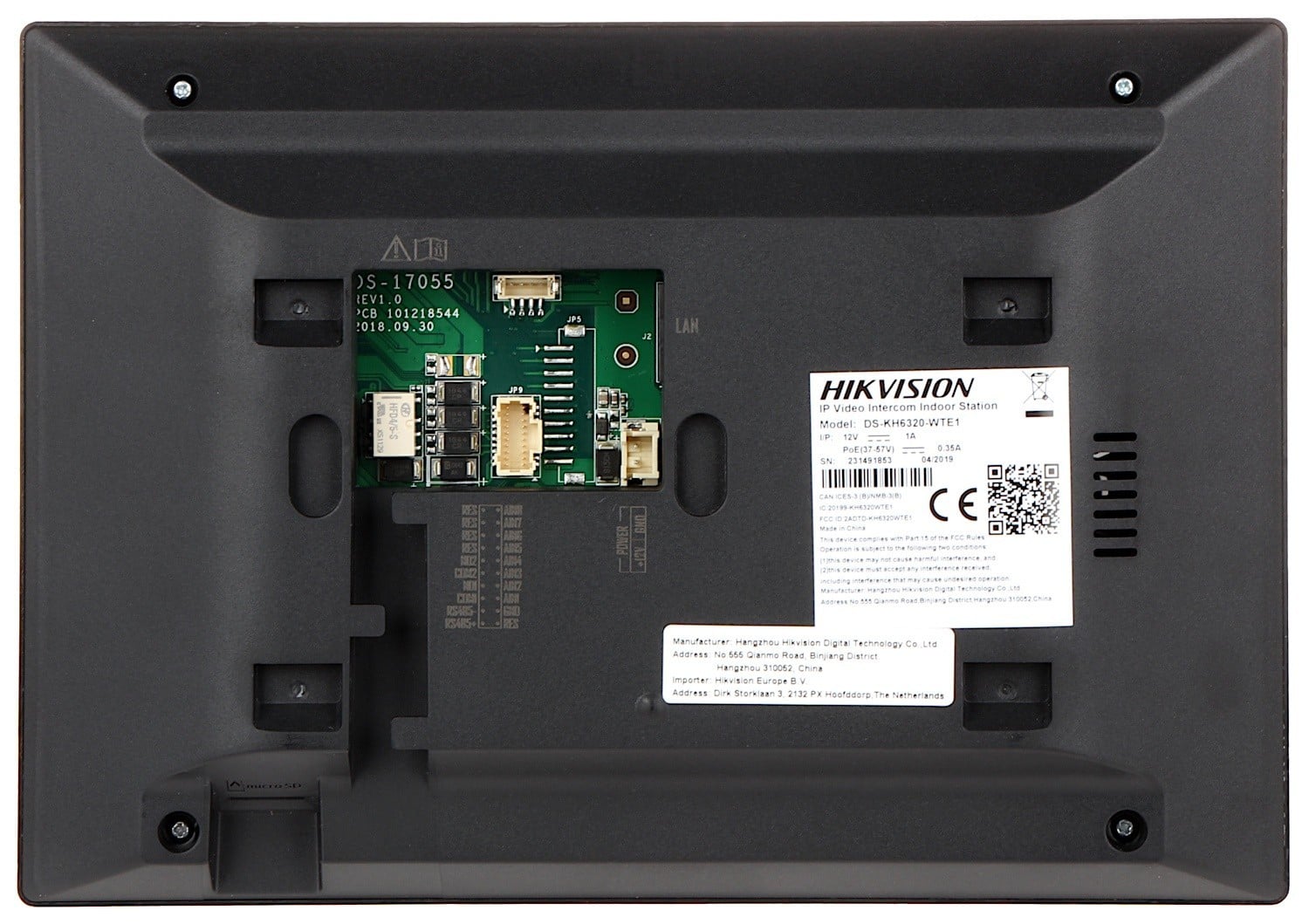 KIT videointerfon pentru o familie, Wi-Fi 2.4Ghz, monitor 7 inch - Hikvision DS-KIS604-S(C) – HIKVISION DS-KIS604-S(C)