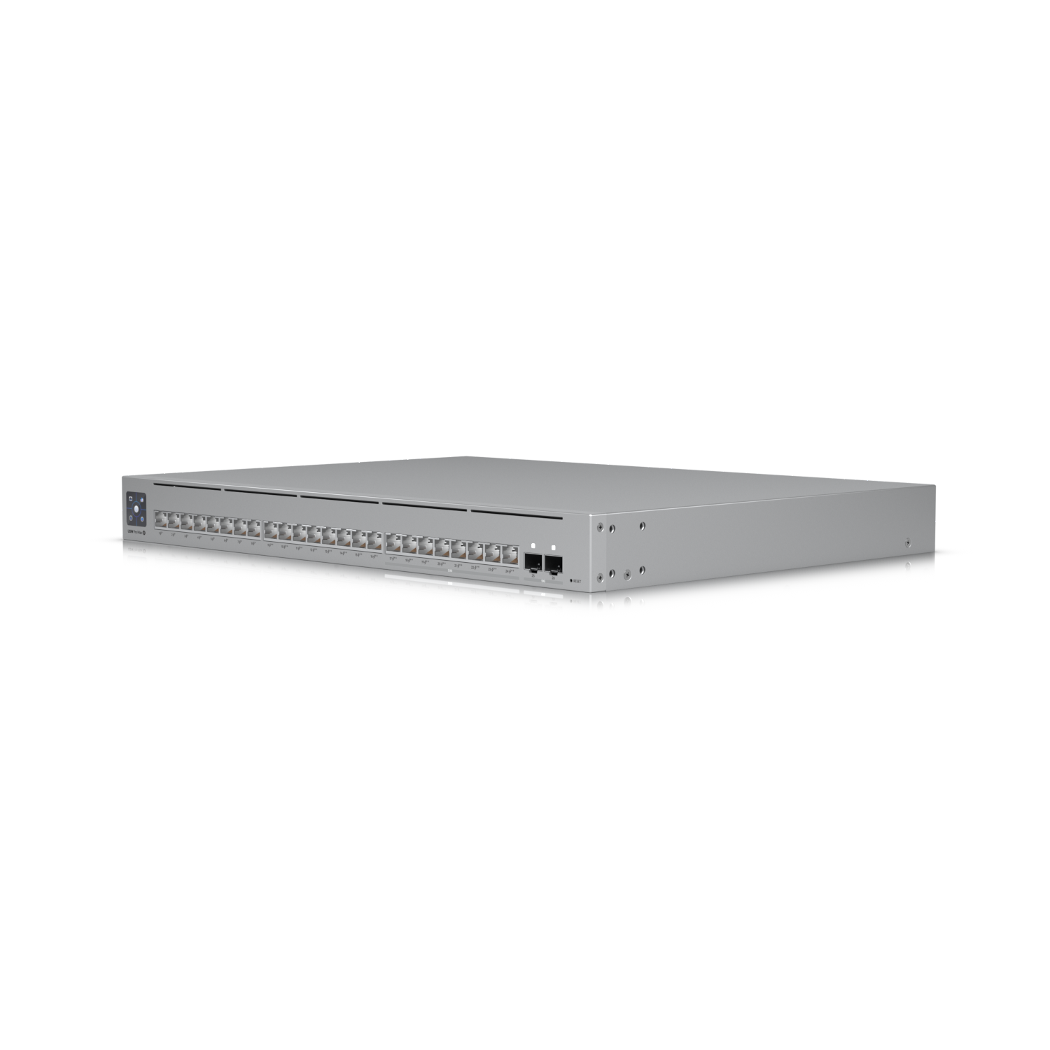 Ubiquiti USW-Pro-Max-24-PoE Switch UniFi cu 24 porturi multi-gigabit PoE++, dotat cu funcții de layer 3 și etherlighting.
