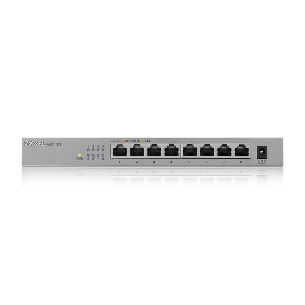 MG-108-ZZ0101F | ZyXEL | Zyxel MG-108 Fara management 2.5G Ethernet (100/1000/2500) Oțel Zyxel MG-108 Fara management 2.5G Ethernet (100/1000/2500) Oțel