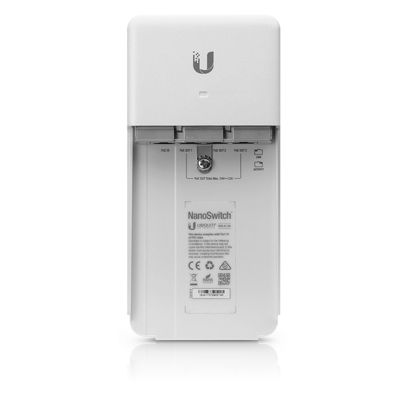 Ubiquiti NanoSwitch N-SW Outdoor 4-Port Gigabit PoE Passthrough – Ubiquiti N-SW
