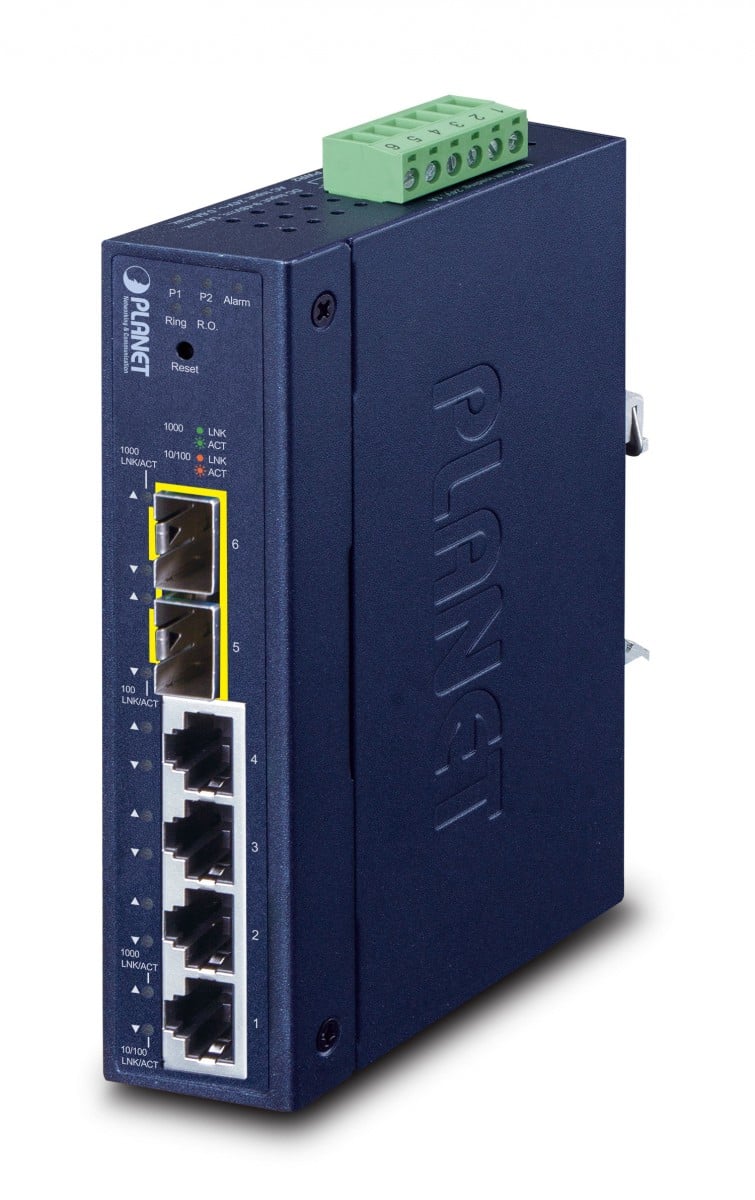 PLANET Industrial L2/L4 4-Port Gestionate L2/L4 Gigabit Ethernet (10/100/1000) Albastru