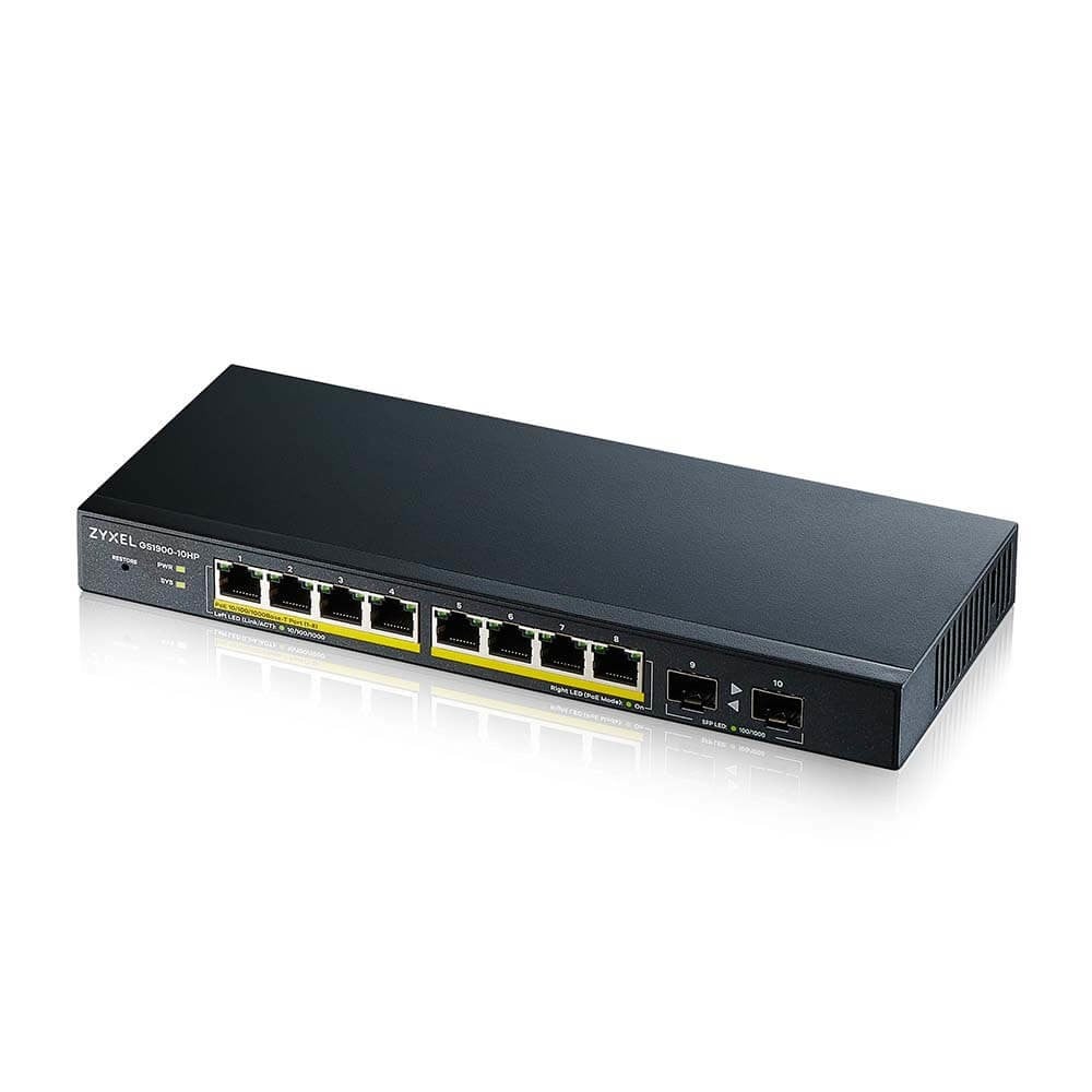 GS1900-10HP-EU0102F | ZyXEL | Zyxel GS1900-10HP Gestionate L2 Gigabit Ethernet (10/100/1000) Power over Ethernet (PoE) Suport Negru Zyxel GS1900-10HP Gestionate L2 Gigabit Ethernet (10/100/1000) Power over Ethernet (PoE) Suport Negru