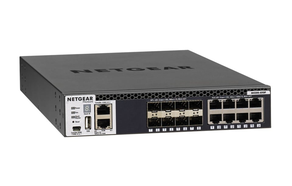 NETGEAR M4300-8X8F Switch Fully Managed L3 16×10G (8×10GBASE-T + 8×SFP+) Rack 1U – Netgear XSM4316S-100NES