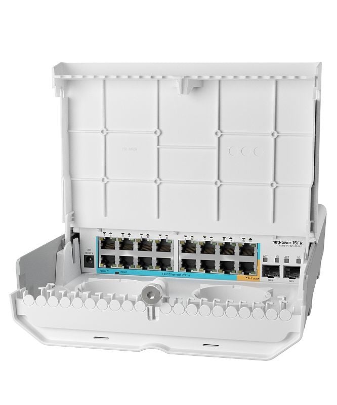Mikrotik CRS318-1FI-15FR-2S-OUT – Smart Switch outdoor 16 x 10/100Mbps (15 PoE inversate), 2 x SFP - Mikrotik CRS318-1Fi-15Fr-2S-OUT Smart Switch outdoor 16 x 10/100Mbps (15 PoE inversate), 2 x SFP - Mikrotik CRS318-1Fi-15Fr-2S-OUT – Mikrotik CRS318-1FI-15FR-2S-OUT