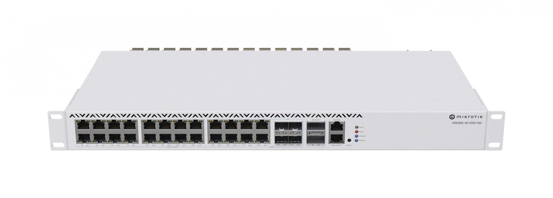 Management Switch 20 RJ45 2.5 Gigabit, 2 x QSFP+, 4 x Combo (2.5 Gigabit sau SFP+) - Mikrotik CRS326-4C+20G+2Q+RM – Mikrotik CRS326-4C+20G+2Q+RM