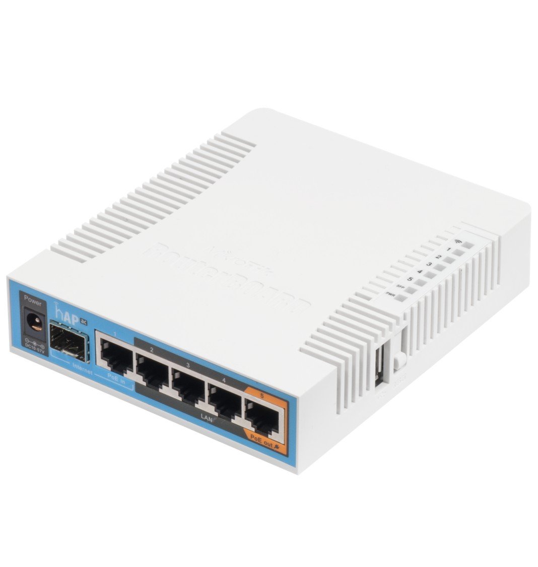 RB962UIGS-5HACT2HNT | Mikrotik | hAP ac, 5 x Gigabit, 802.11b/g/n 2.4Ghz, 802.11ac 5GHz, SFP, USB - MikroTik RB962UiGS-5HacT2HnT hAP ac, 5 x Gigabit, 802.11b/g/n 2.4Ghz, 802.11ac 5GHz, SFP, USB - MikroTik RB962UiGS-5HacT2HnT