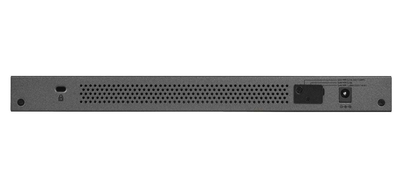 NETGEAR GS116PP Fara management Gigabit Ethernet (10/100/1000) Power over Ethernet (PoE) Suport Negru – Netgear GS116PP-100EUS