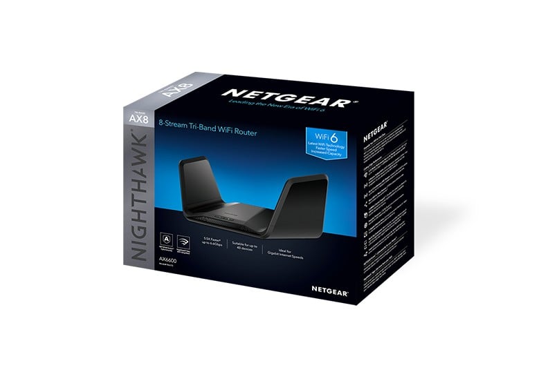 Netgear RAX70-100EUS – NETGEAR Nighthawk Tri-Band AX8 8-Stream AX6600 WiFi 6 Router (RAX70) router wireless Gigabit Ethernet Tri-band (2.4 GHz / 5 GHz / 5 GHz) Negru NETGEAR Nighthawk Tri-Band AX8 8-Stream AX6600 WiFi 6 Router (RAX70) router wireless Gigabit Ethernet Tri-band (2.4 GHz / 5 GHz / 5 GHz) Negru – Netgear RAX70-100EUS
