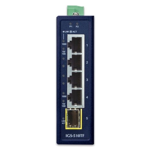 PLANET IGS-510TF switch-uri Fara management Gigabit Ethernet (10/100/1000) Albastru – PLANET IGS-510TF