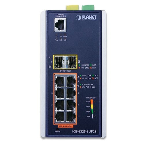 PLANET IGS-6325-8UP2S switch-uri Gestionate L3 Gigabit Ethernet (10/100/1000) Power over Ethernet (PoE) Suport Aluminiu, Negru – PLANET IGS-6325-8UP2S