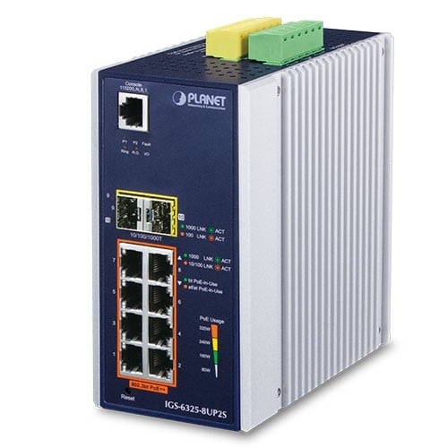 PLANET IGS-6325-8UP2S switch-uri Gestionate L3 Gigabit Ethernet (10/100/1000) Power over Ethernet (PoE) Suport Aluminiu, Negru – PLANET IGS-6325-8UP2S