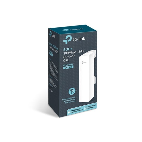 CPE510 | TP-LINK | Access Point Bridge, Wi-Fi 4, 5GHz, 13 dBi, 15 km, 1 x RJ45 10/100 Mbps, PoE pasiv - TP-Link CPE510 Access Point Bridge, Wi-Fi 4, 5GHz, 13 dBi, 15 km, 1 x RJ45 10/100 Mbps, PoE pasiv - TP-Link CPE510