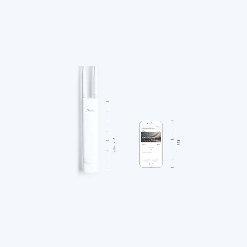 Access Point exterior, Wi-Fi 4, 300 Mbps, 3 dBi, 1 x RJ45 10/100 Mbps, PoE - TP-Link Omada EAP113-Outdoor