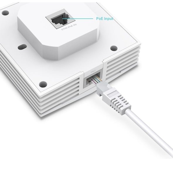 Access Point Wi-Fi 6, AX3000 Dual-Band, 3/5 dBi, 2 x RJ45 Gigabit, PoE - TP-Link Omada EAP650-wall