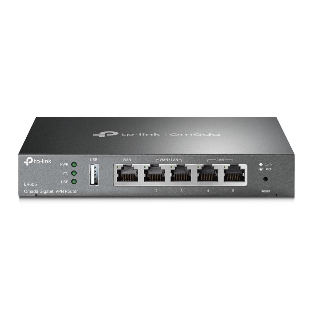 TP-LINK ER605 – Router VPN Gigabit 1 x RJ45 WAN, 2 x RJ45 LAN/WAN, 2 x RJ45 LAN, 1 x USB - TP-Link Omada ER605 Router VPN Gigabit 1 x RJ45 WAN, 2 x RJ45 LAN/WAN, 2 x RJ45 LAN, 1 x USB - TP-Link Omada ER605 – TP-LINK ER605