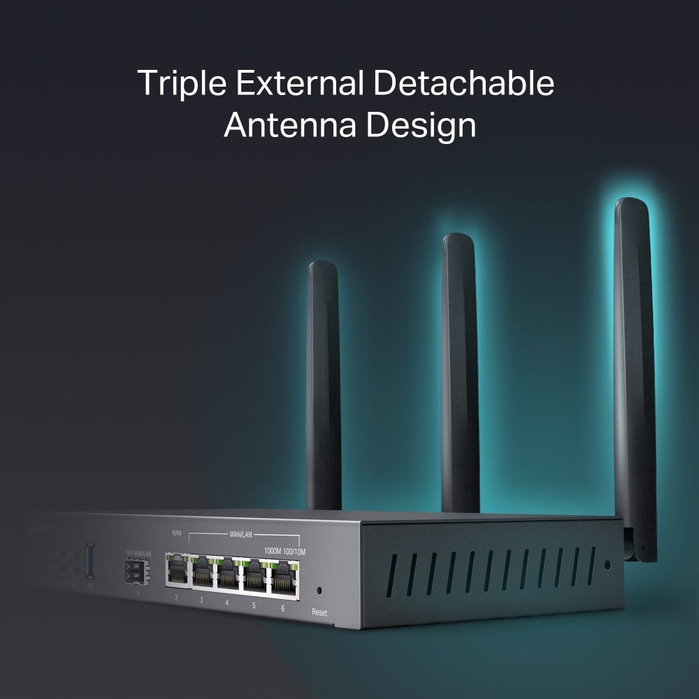 Router VPN, Wi-Fi 6, AX3000, 1 x SFP Gigabit, 5 x RJ45 Gigabit, 1 x USB - TP-Link Omada ER706W
