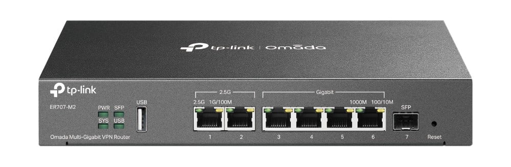 TP-LINK ER707-M2 – Router VPN, 2 x RJ45 2.5G, 1 x SFP Gigabit, 4 x RJ45 Gigabit, 1 x USB, 1U - TP-Link Omada ER707-M2 Router VPN, 2 x RJ45 2.5G, 1 x SFP Gigabit, 4 x RJ45 Gigabit, 1 x USB, 1U - TP-Link Omada ER707-M2 – TP-LINK ER707-M2