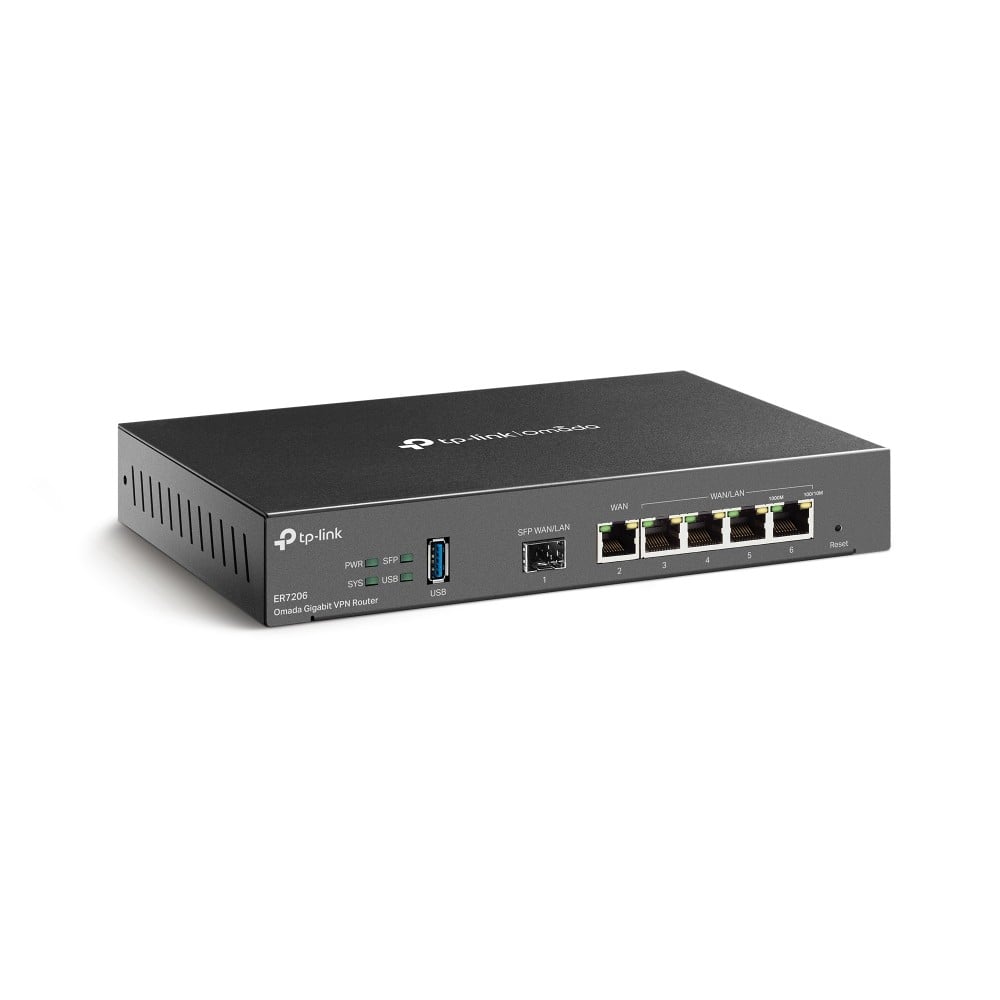 TP-LINK ER7206 – Router VPN, 1 x SFP Gigabit, 5 x RJ45 Gigabit, 1 x USB - TP-Link Omada ER7206 Router VPN, 1 x SFP Gigabit, 5 x RJ45 Gigabit, 1 x USB - TP-Link Omada ER7206 – TP-LINK ER7206