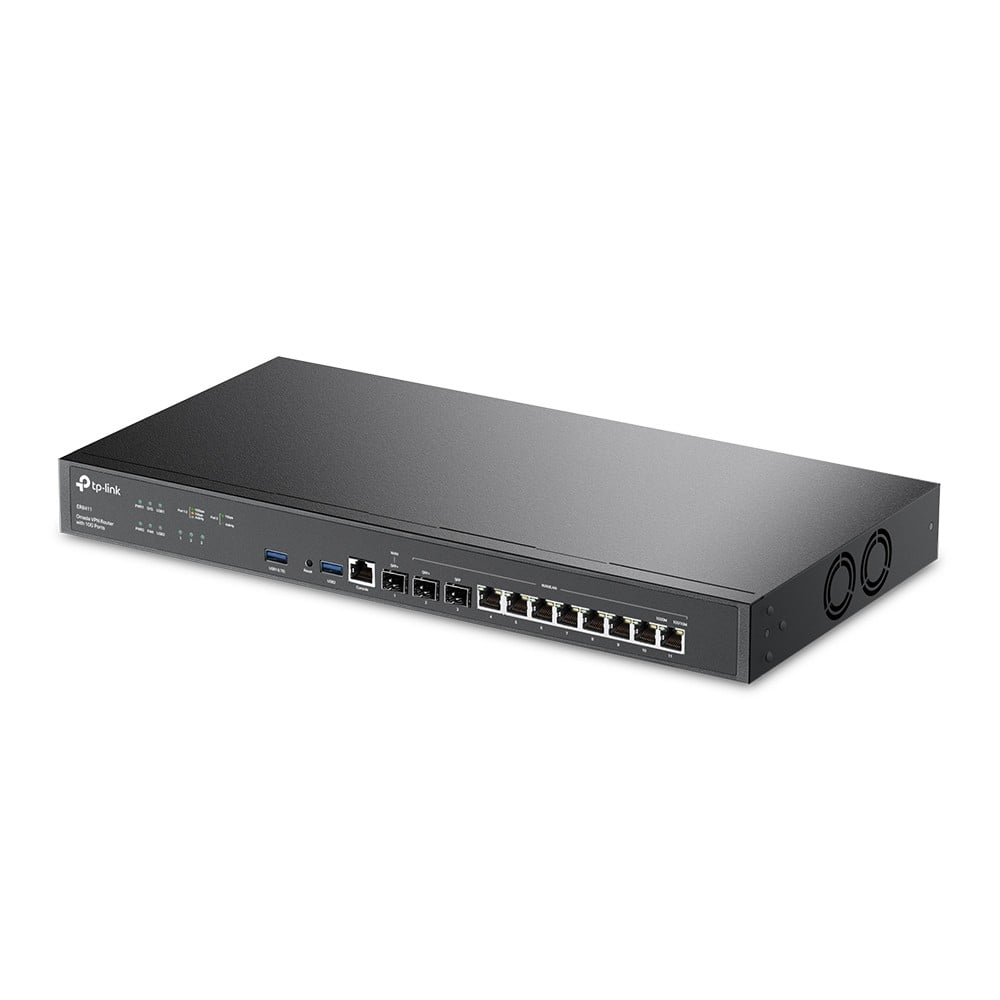TP-LINK ER8411 – Router VPN, 2 x SFP+ 10G, 1 x SFP Gigabit, 8 x RJ45 Gigabit, 2 x USB, 1U - TP-Link Omada ER8411 Router VPN, 2 x SFP+ 10G, 1 x SFP Gigabit, 8 x RJ45 Gigabit, 2 x USB, 1U - TP-Link Omada ER8411 – TP-LINK ER8411