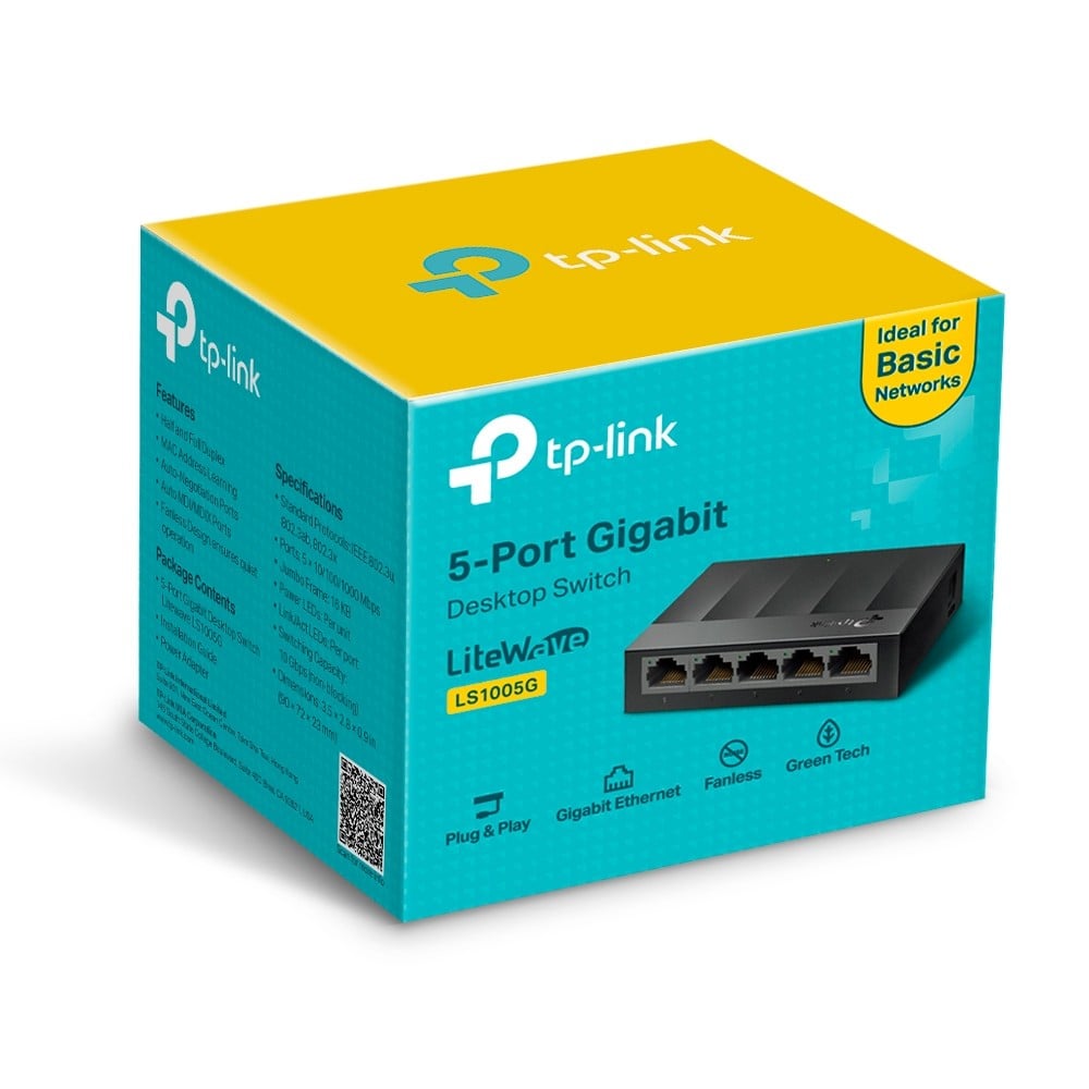 Switch LiteWave LS1005G, 5 porturi RJ45 Gigabit, Unmanaged - TP-Link LS1005G