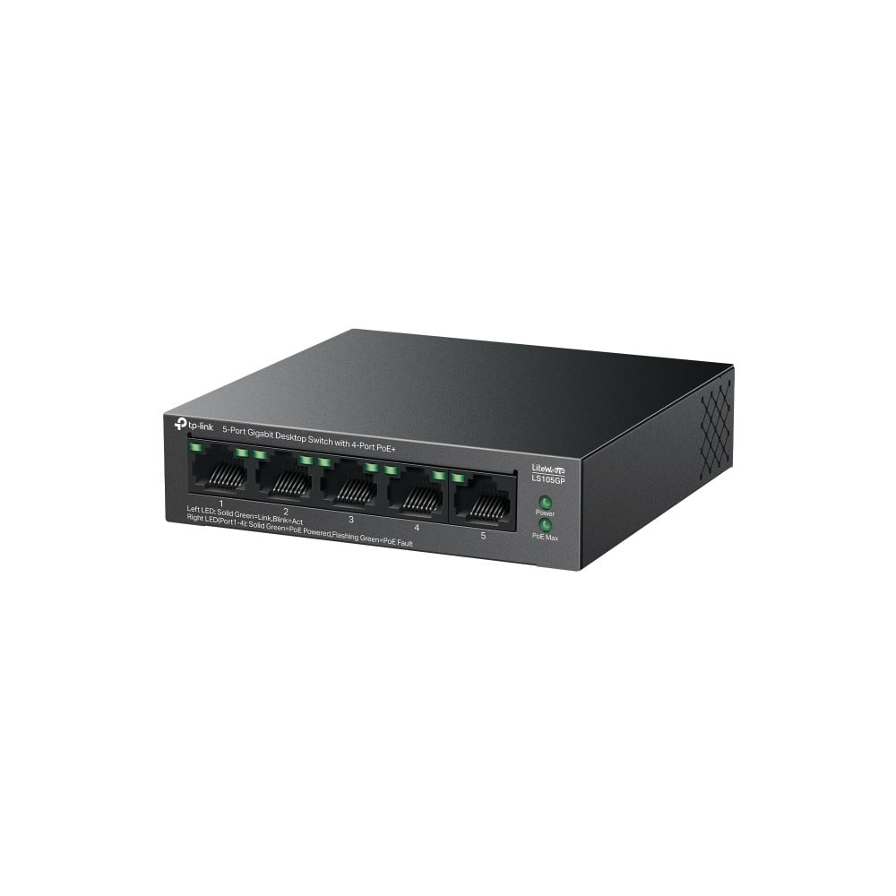 TP-LINK LS105GP – Switch LiteWave, 5 porturi RJ45 Gigabit, 4xPoE+, Unmanaged - TP-Link LS105GP Switch LiteWave, 5 porturi RJ45 Gigabit, 4xPoE+, Unmanaged - TP-Link LS105GP – TP-LINK LS105GP