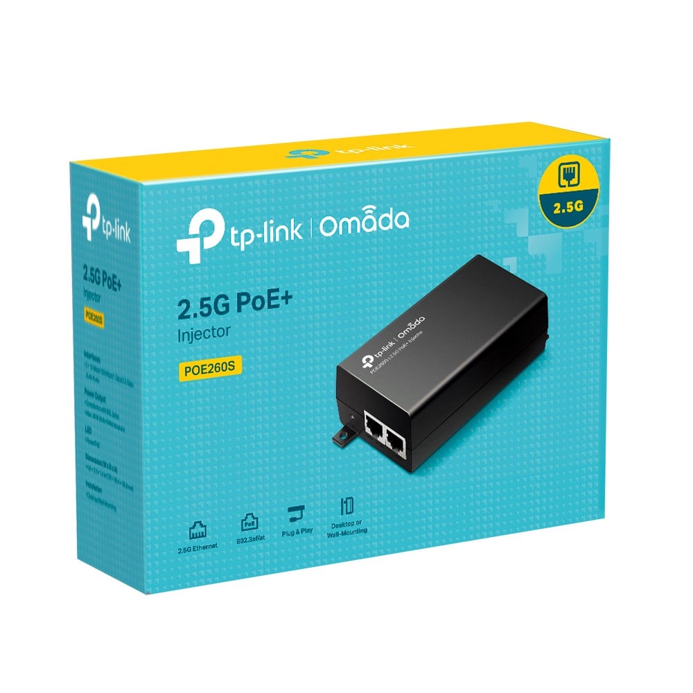 Injector PoE+, 2 x RJ45 2.5G, 30W - TP-Link Omada POE260S – TP-LINK POE260S