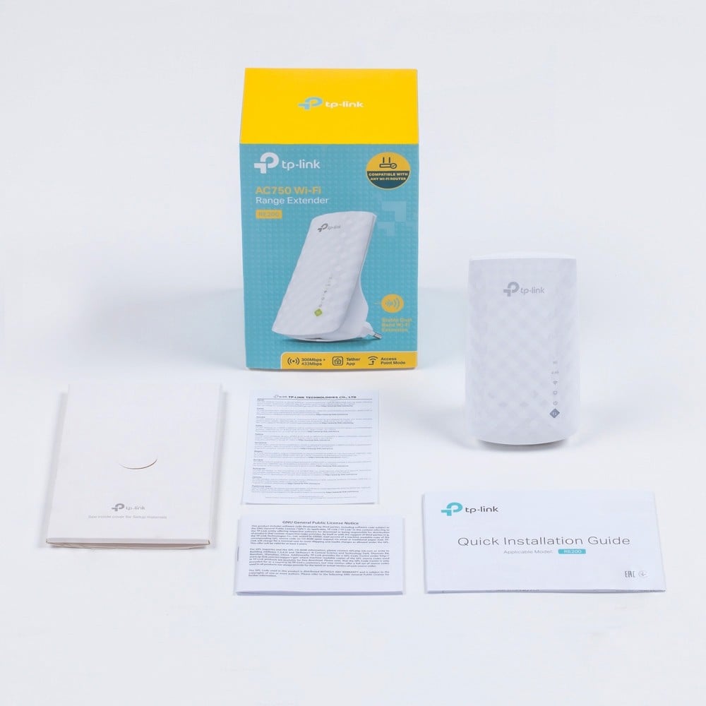 Range Extender Wi-Fi 5, AC750 Dual-Band, 1 x RJ45 10/100 Mbps - TP-Link RE200