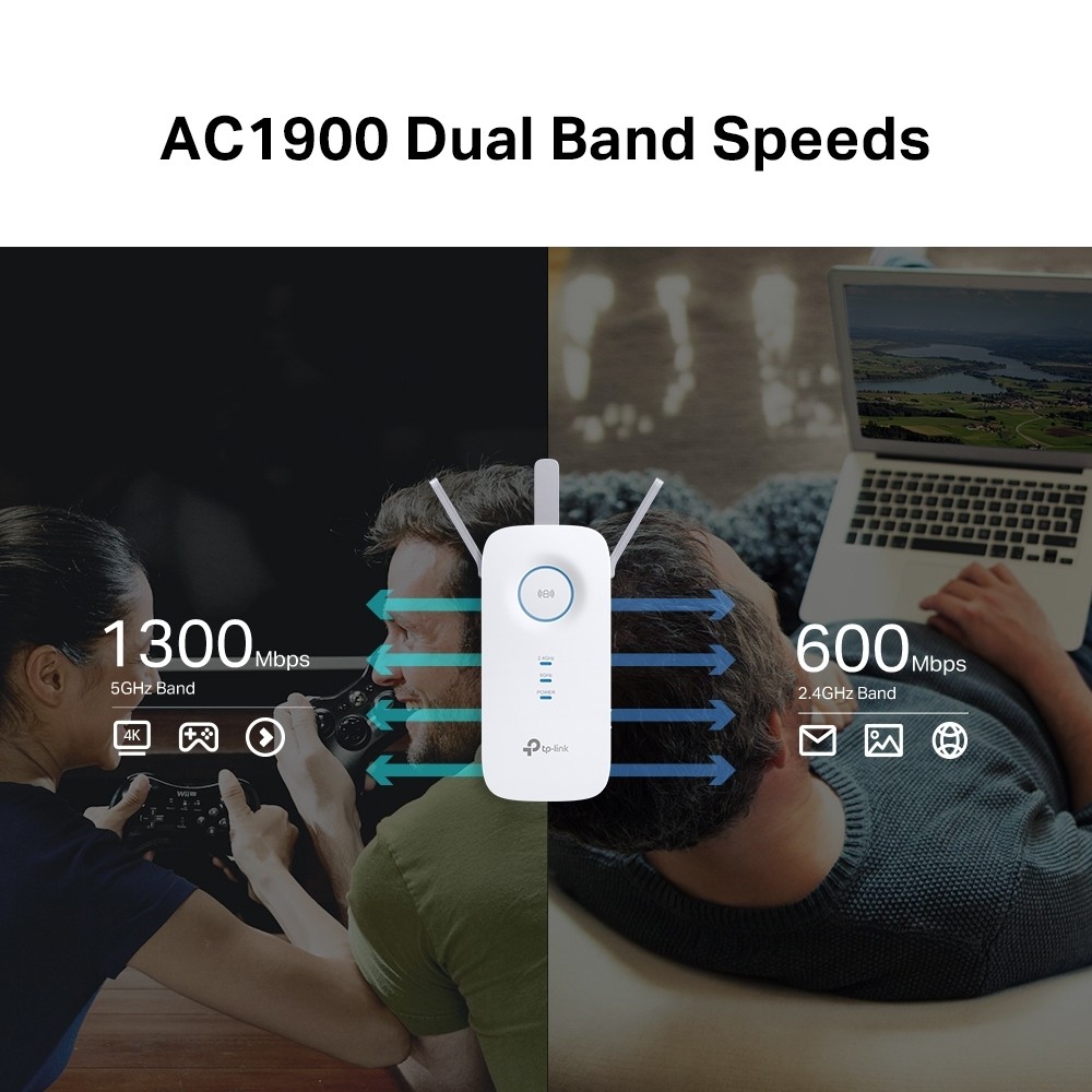Wireless Range Extender TP-LINK RE550 AC1900, Wi-Fi 6, Dual-Band - TP-LINK RE550