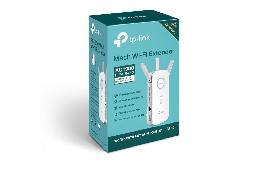 Wireless Range Extender TP-LINK RE550 AC1900, Wi-Fi 6, Dual-Band - TP-LINK RE550