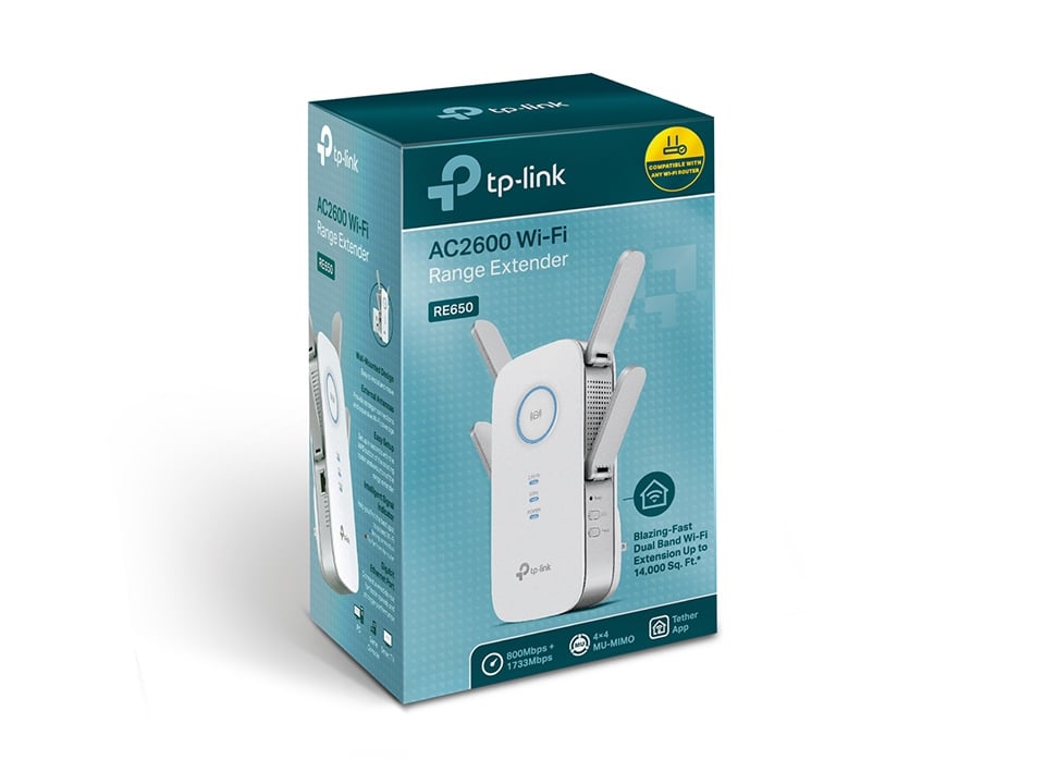 Wireless Range Extender TP-LINK RE650 AC2600, Wi-Fi 6, Dual-Band - TP-LINK RE650
