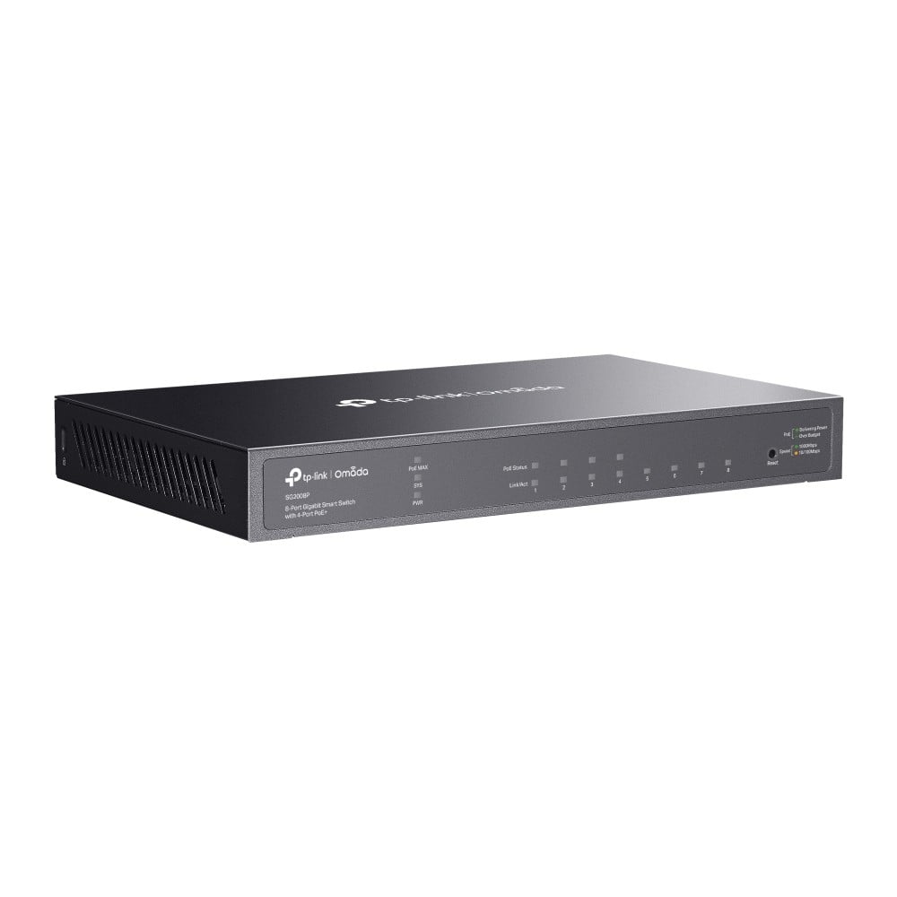 Switch 4 porturi RJ45 Gigabit PoE, 4 x RJ45 Gigabit, Buget PoE 62W, Management - TP-Link Omada SG2008P