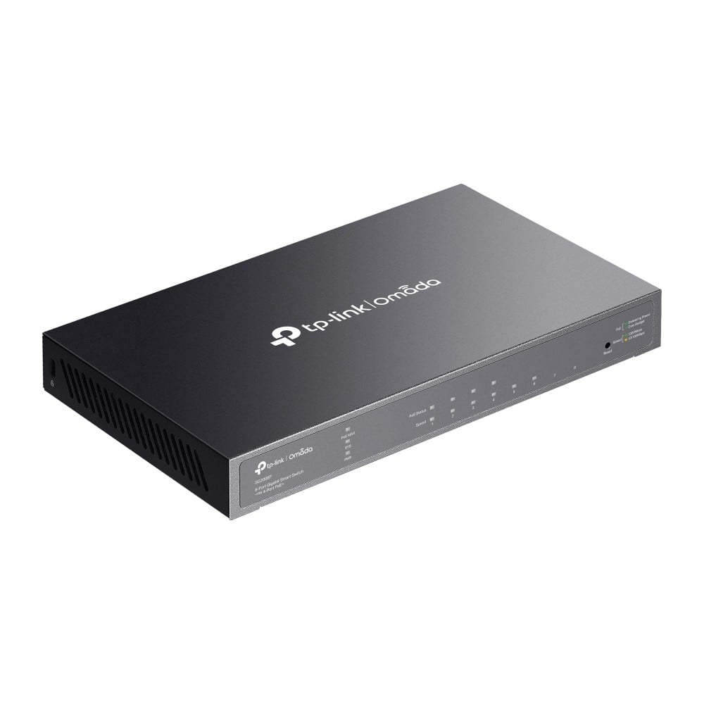 Switch 4 porturi RJ45 Gigabit PoE, 4 x RJ45 Gigabit, Buget PoE 62W, Management - TP-Link Omada SG2008P