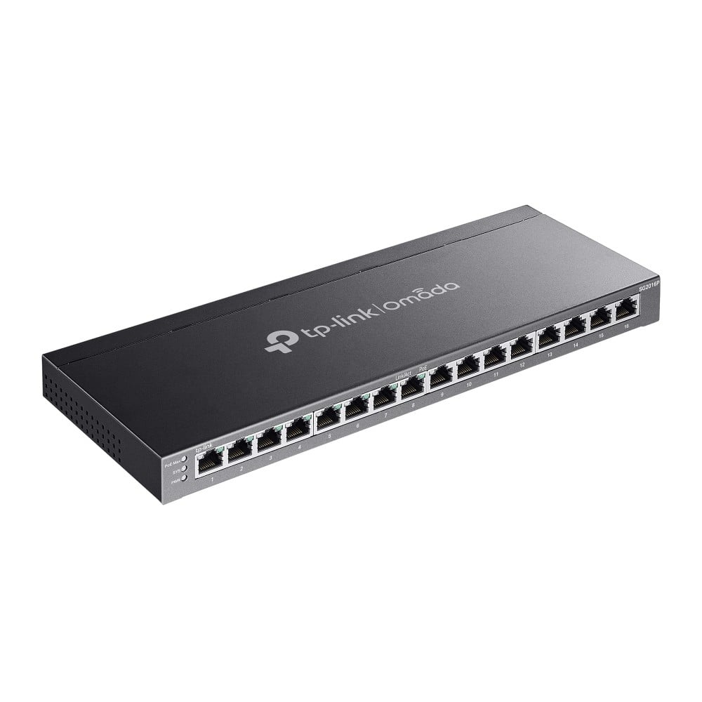 Switch 8 porturi RJ45 Gigabit PoE, 8 x RJ45 Gigabit, Buget PoE 120W, Management - TP-Link Omada SG2016P