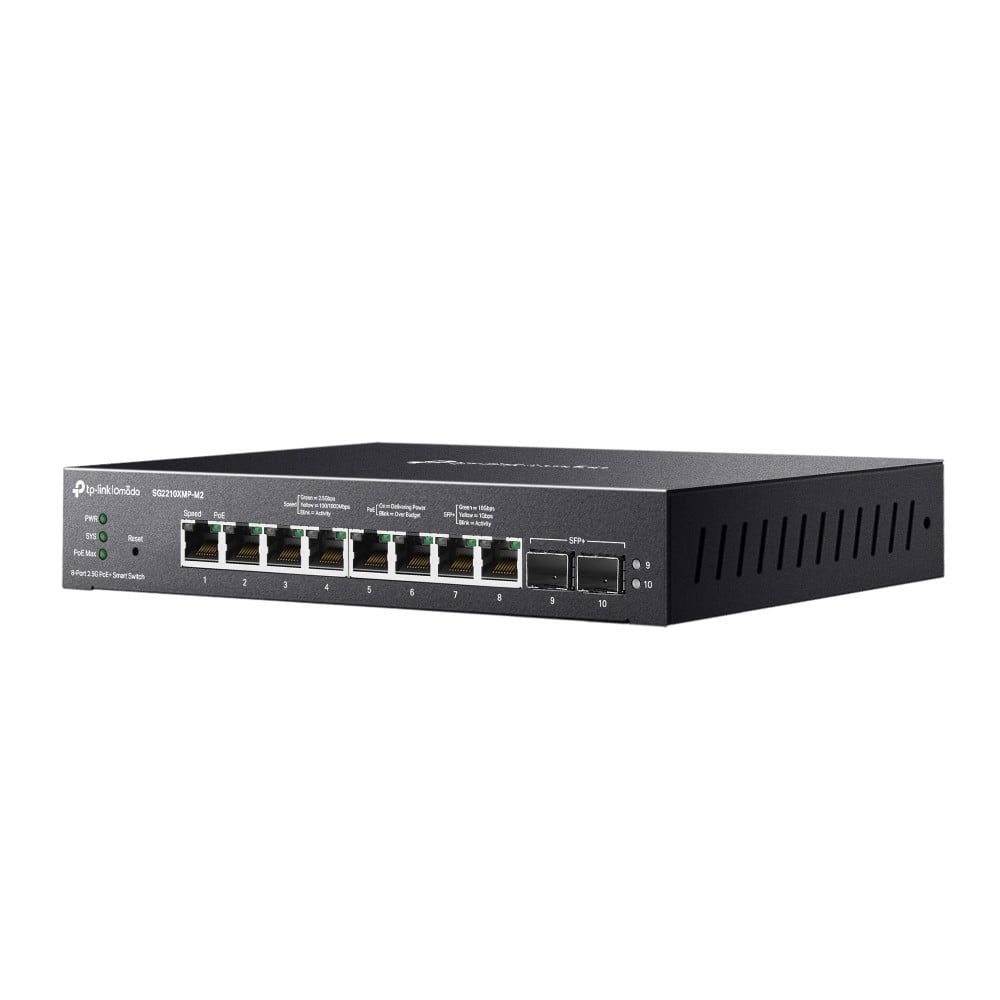 Switch 8 porturi PoE RJ45 2.5G, 2 x SFP+ 10G, L2 Management - TP-Link Omada SG2210XMP-M2