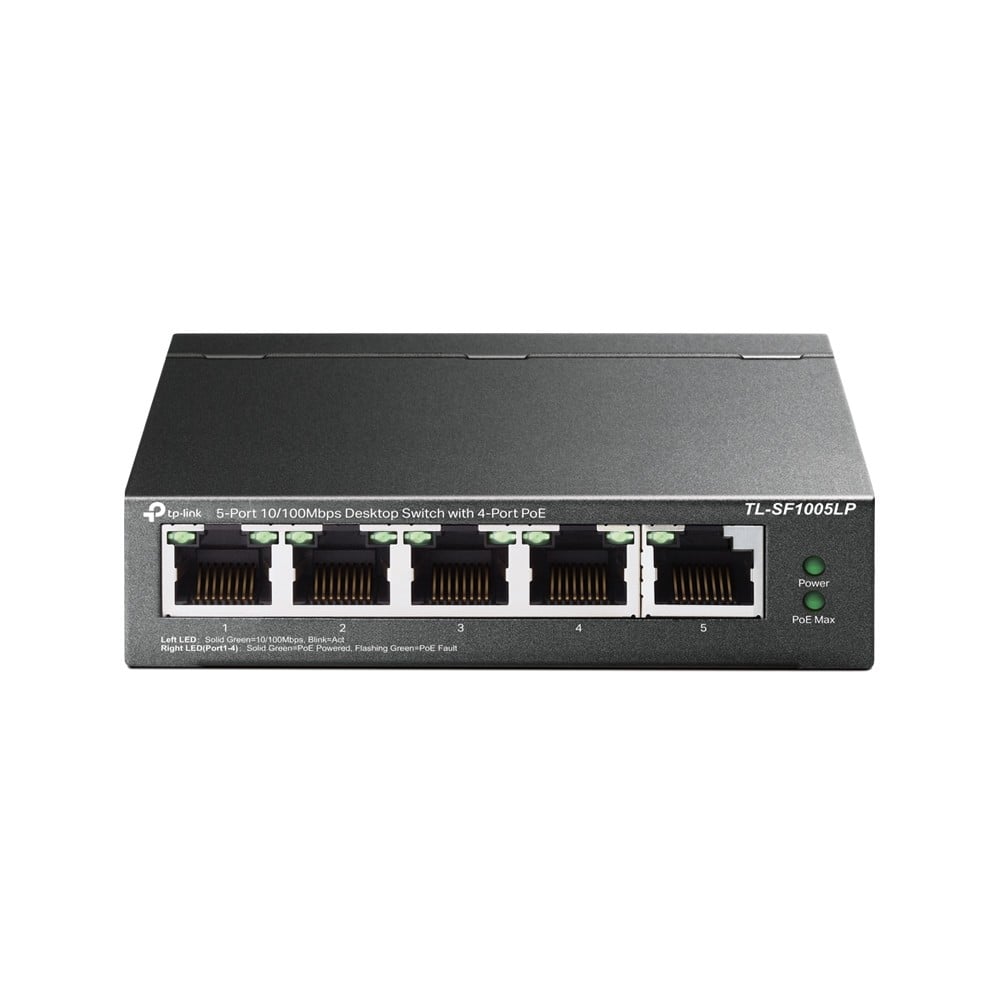 Switch 4 porturi RJ45 10/100 Mbps PoE, 1 port RJ45 10/100 Mbps, Buget PoE 41W, Unmanaged - TP-Link TL-SF1005LP – TP-LINK TL-SF1005LP