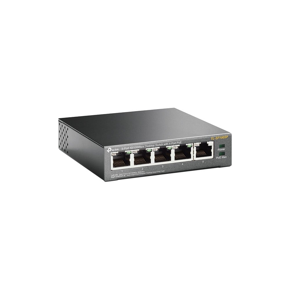 Switch 4 porturi RJ45 10/100 Mbps PoE, 1 port RJ45 10/100 Mbps, Buget PoE 67W, Unmanaged - TP-Link TL-SF1005P – TP-LINK TL-SF1005P