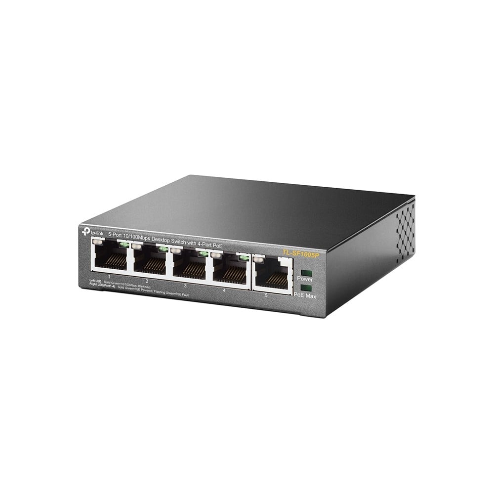 Switch 4 porturi RJ45 10/100 Mbps PoE, 1 port RJ45 10/100 Mbps, Buget PoE 67W, Unmanaged - TP-Link TL-SF1005P – TP-LINK TL-SF1005P