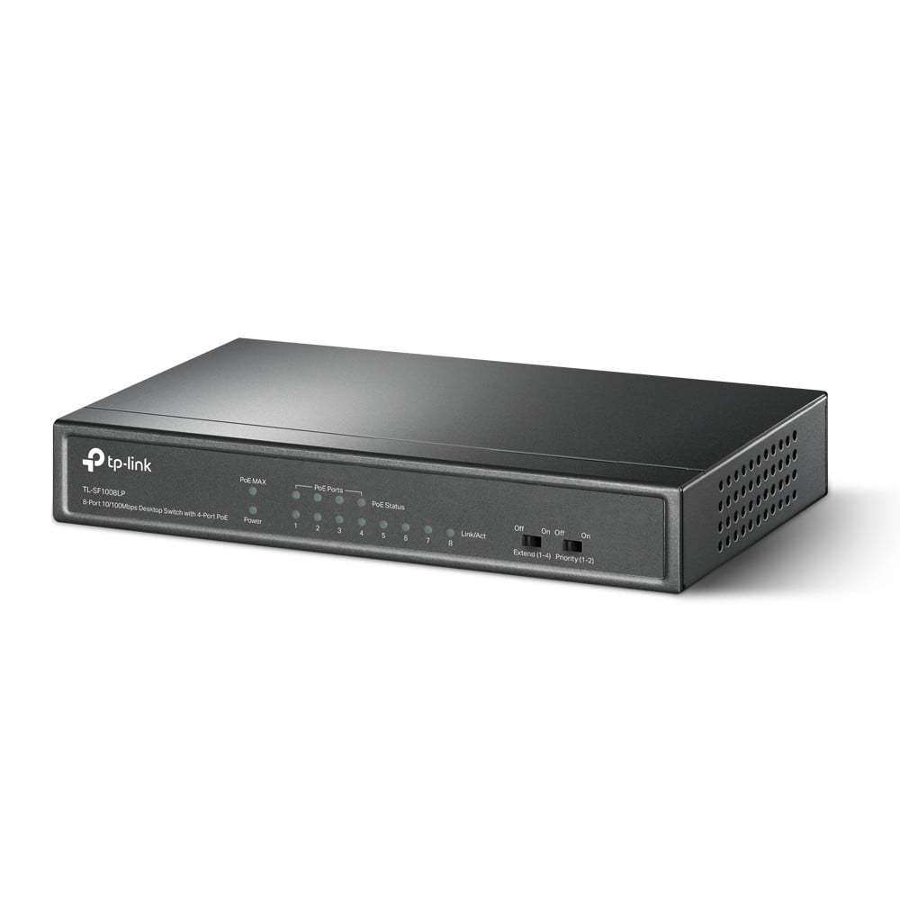 Switch 4 porturi RJ45 10/100 Mbps PoE, 4 x RJ45 10/100 Mbps, Buget PoE 41W, Unmanaged - TP-Link TL-SF1008LP – TP-LINK TL-SF1008LP